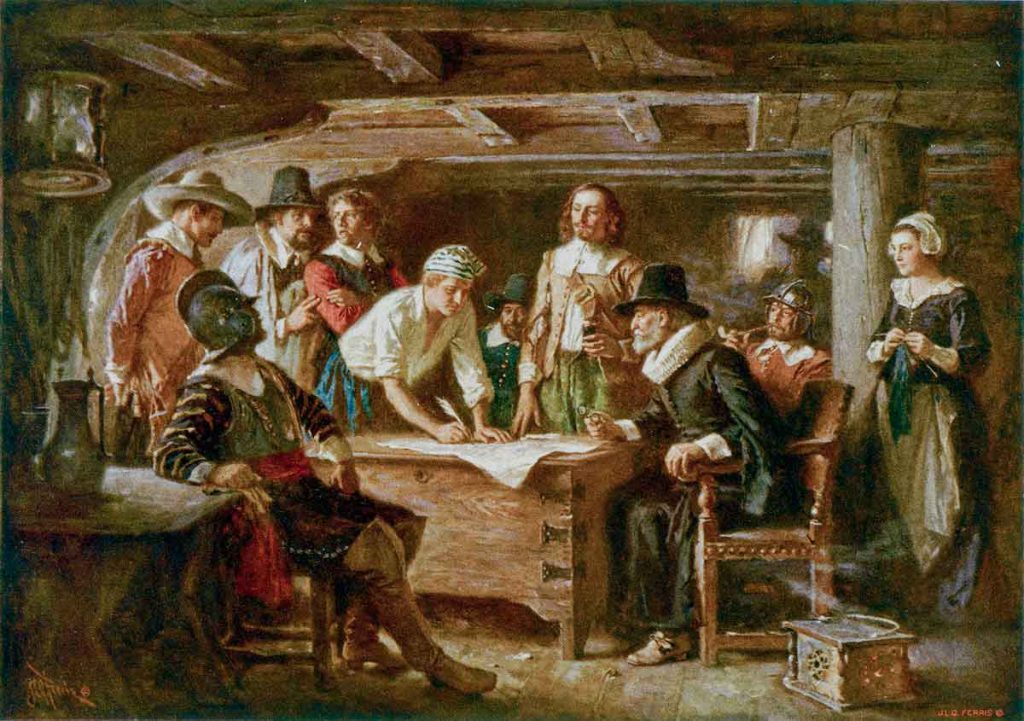 Signing the Mayflower Compact 1620